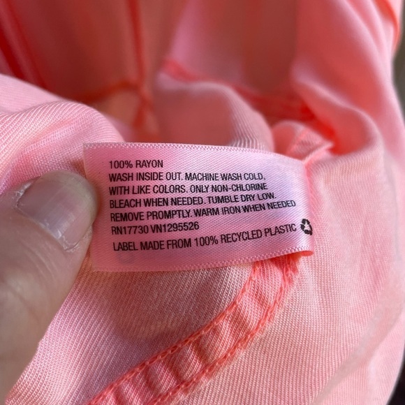 Mossimo Sleeveless Top Neon Pink Salmon Collared Button Down, XL - Picture 4 of 7